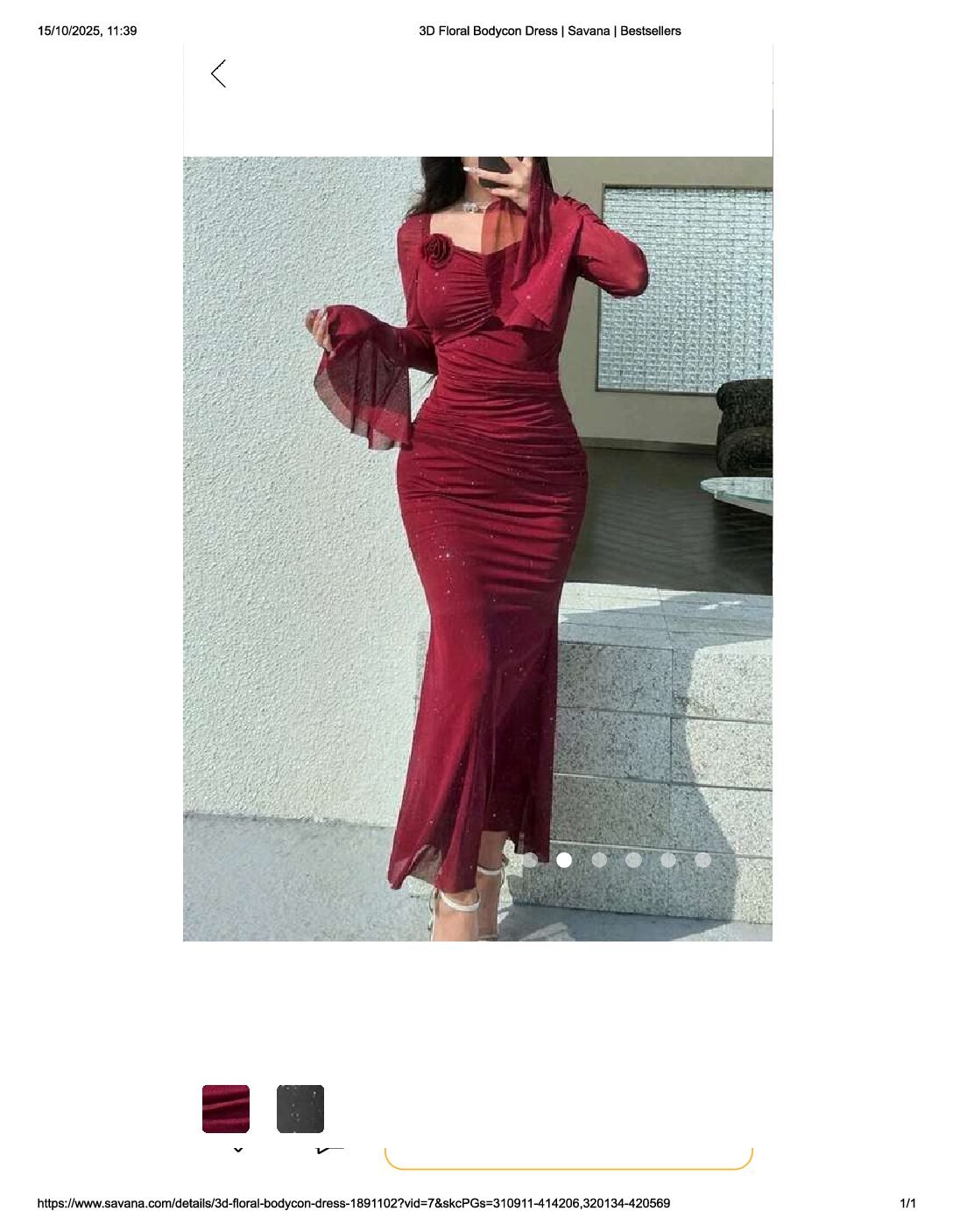 3D Floral Bodycon Dress